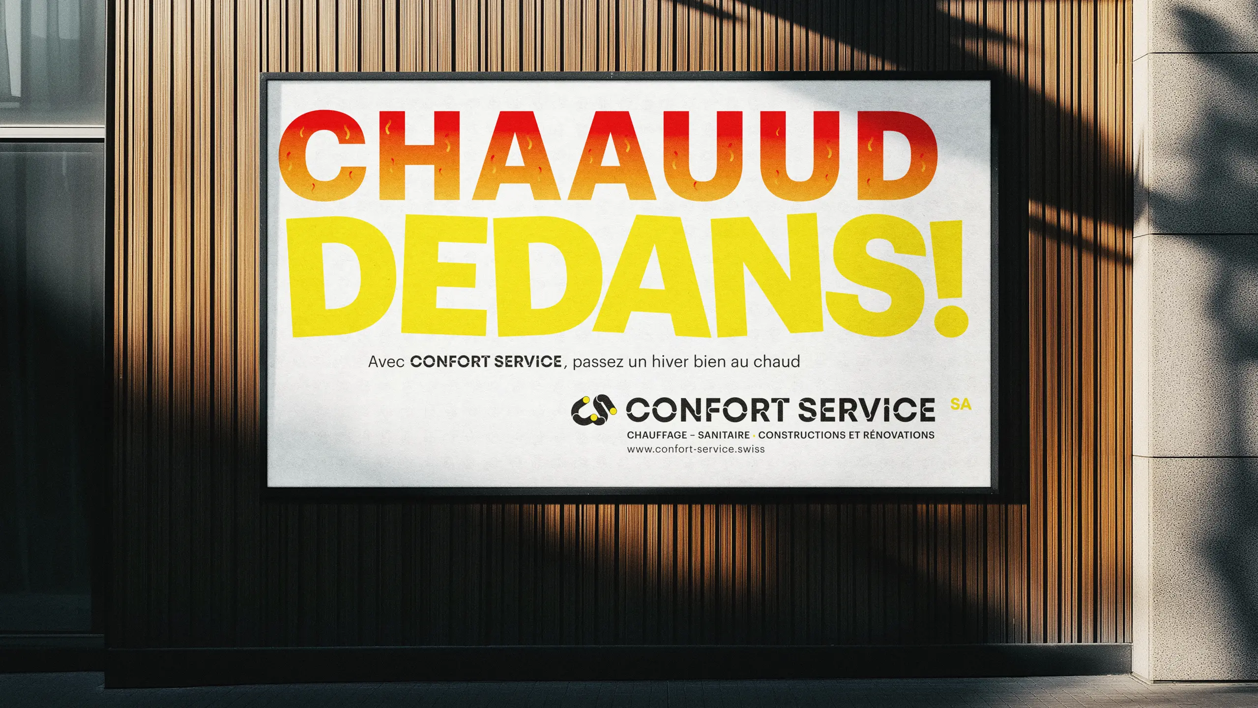Affiche Confort Service, campagne hivernale sur le chauffage